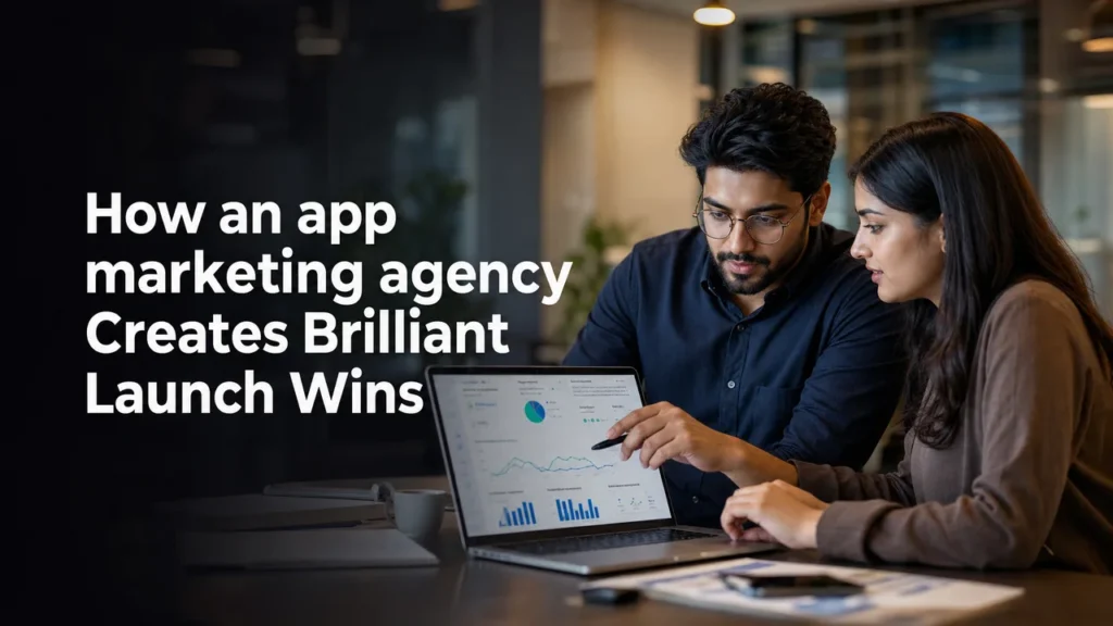 Indian founders review launch analytics with an app marketing agency before scaling installs.